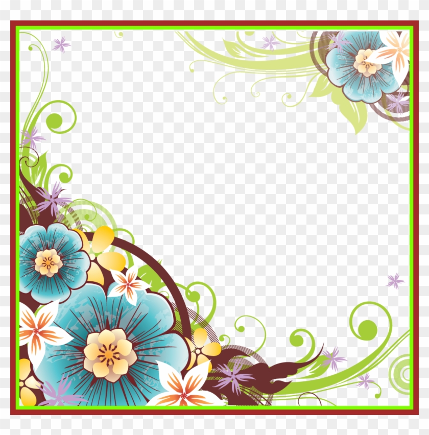 Amazing Flower Vector Png Border Patterns Pic Of Sunflower - Amazing Flower Vector Png Border Patterns Pic Of Sunflower #1344346
