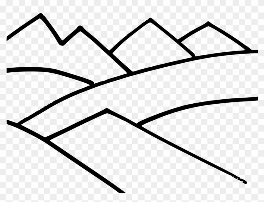 Drawing Line Art Mountain Computer Icons Silhouette - Mountains Line Art Jpg #1344347