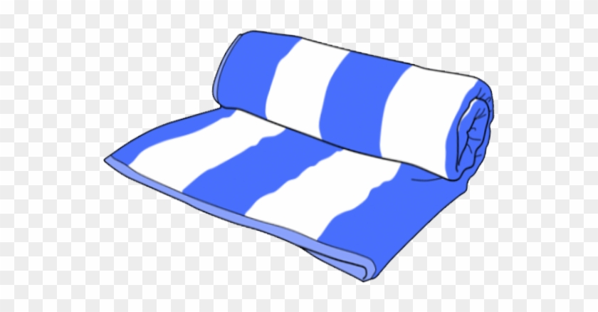 Beach Towel Clip Art Blue And White - Clip Art #1344377