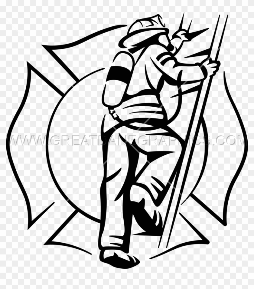 Fireman Clipart Black And White - Firefighter #1344378