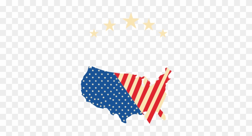 Us Flag Themed Map - Estados Unidos Vs Europa #1344511
