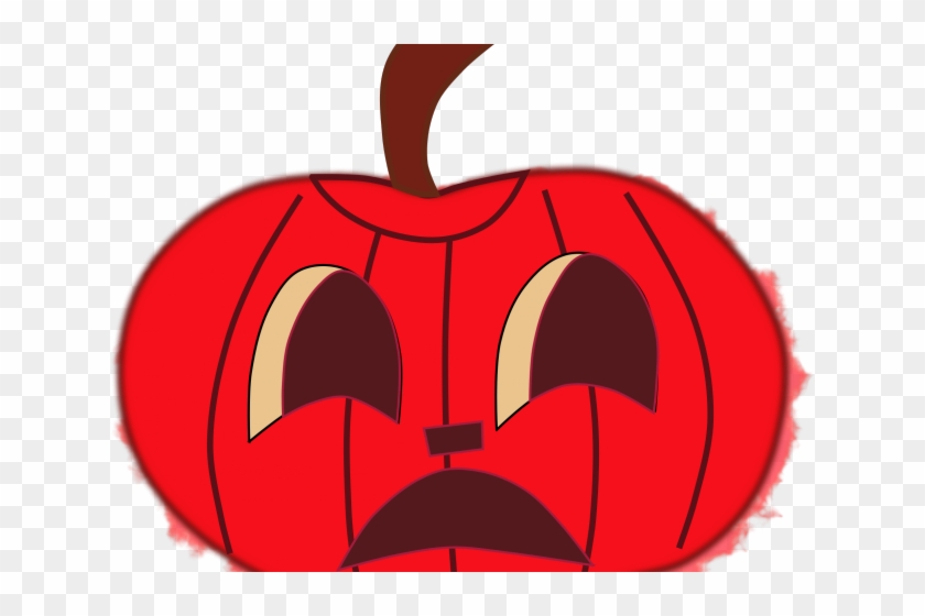 Red Clipart Halloween - Red Pumpkin Png #1344565