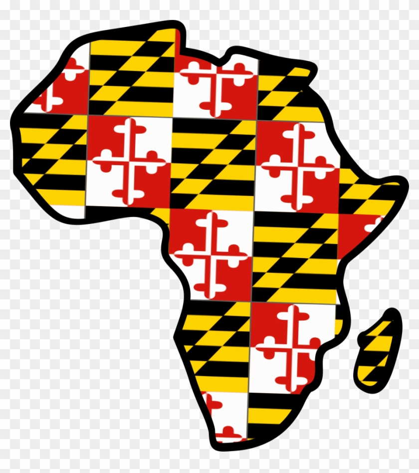 Africa-maryland Map Flag Design For The Sister States - Maryland State Flag - Letterpress - Lantern Press Artwork #1344631