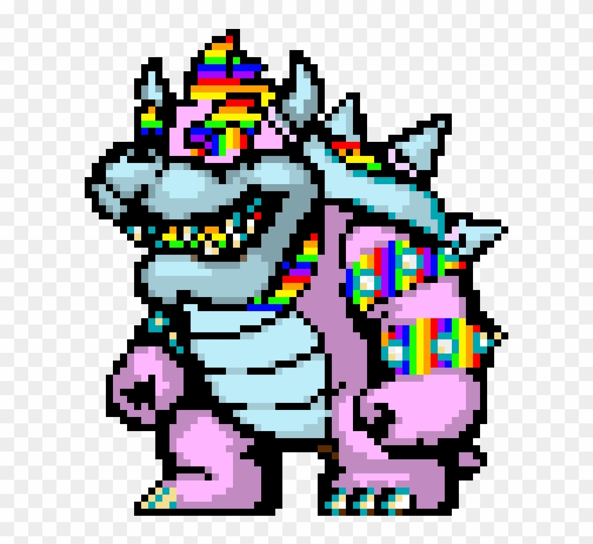 Rainbow Cloud Bowser - Pixel Art Bowser #1344807