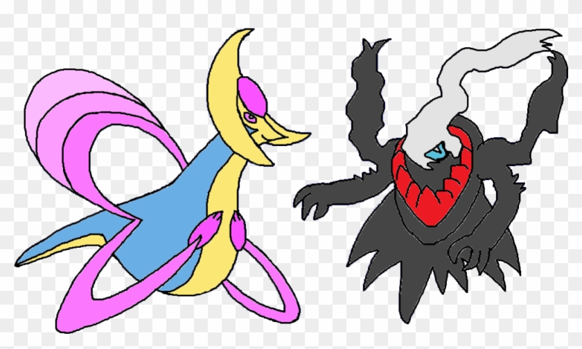 Cresselia And Darkrai - Cartoon #1344827