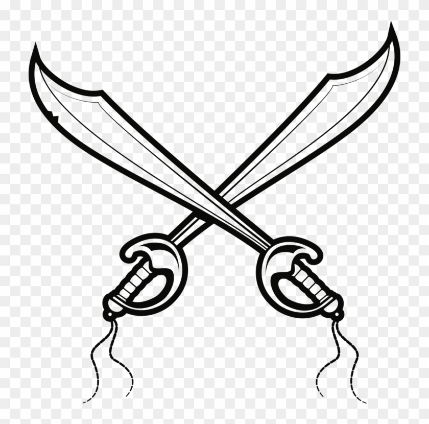 Drawing Cutlass Pirate Sword Sabre - Pirate Sword Vector #1344833