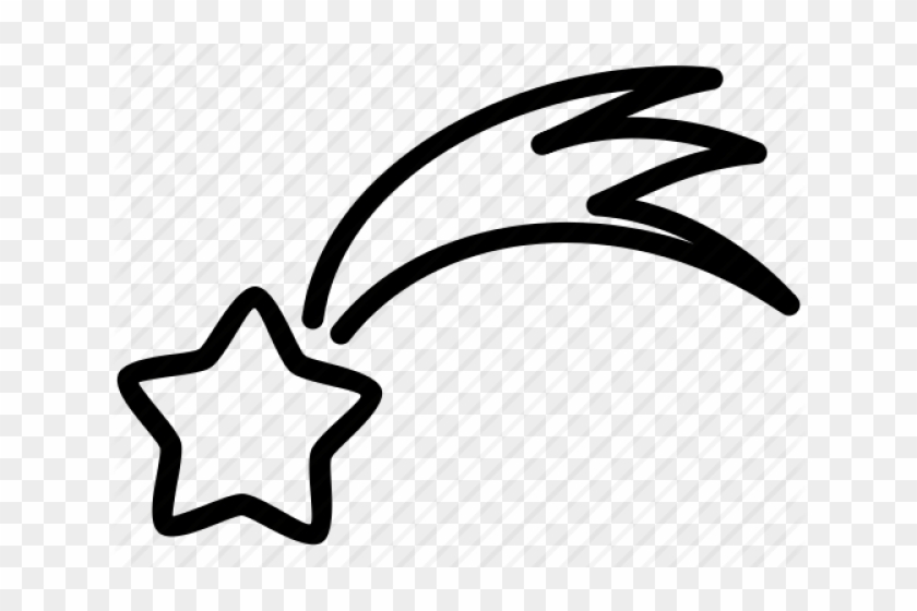 Falling Stars Clipart Meteor - Shooting Star Black And White #1344843