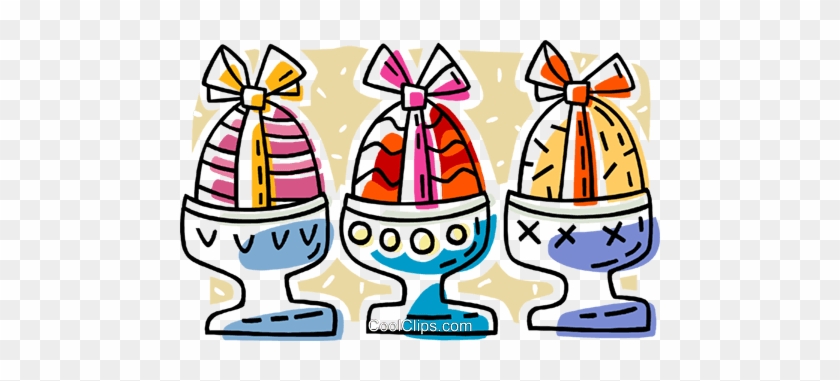 Easter Eggs Wrapped In Ribbon Royalty Free Vector Clip - Easter #1344850
