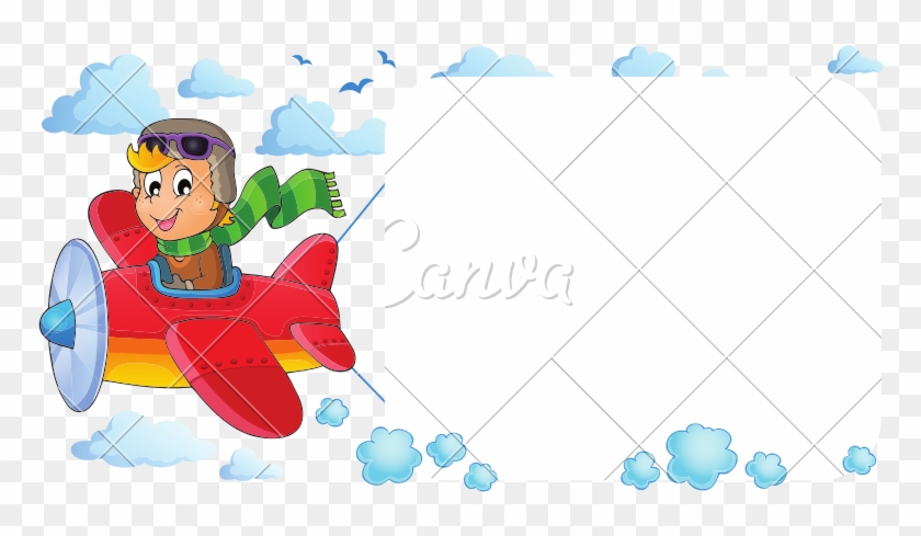 Airplane With Message Banner Vector - Airplane With Message Banner Vector #1344903