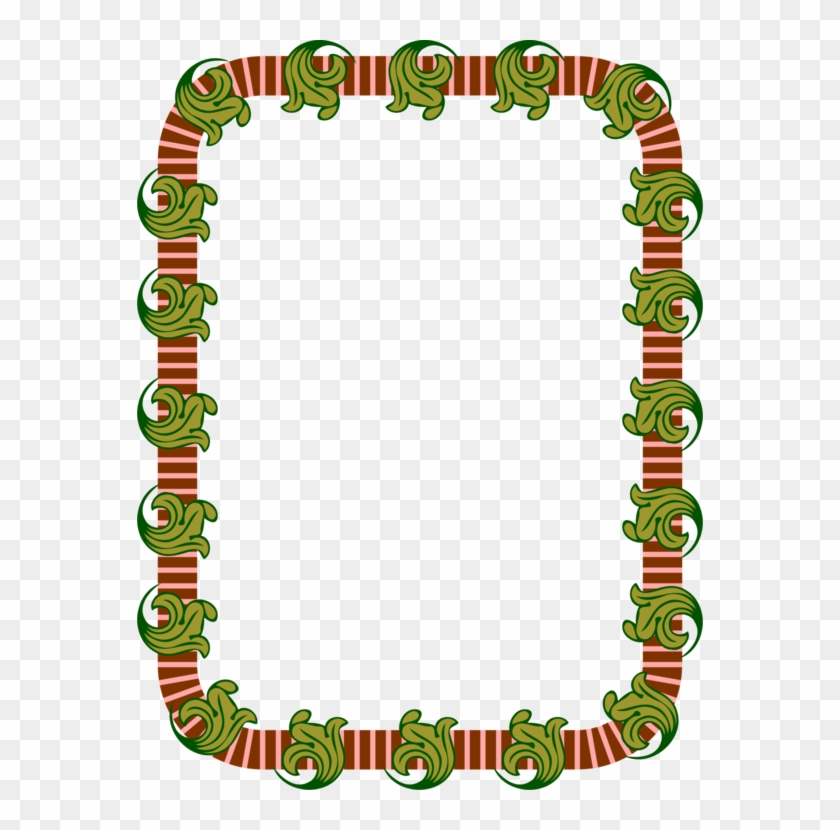 Picture Frames Green Line Leaf - Clip Art #1344928
