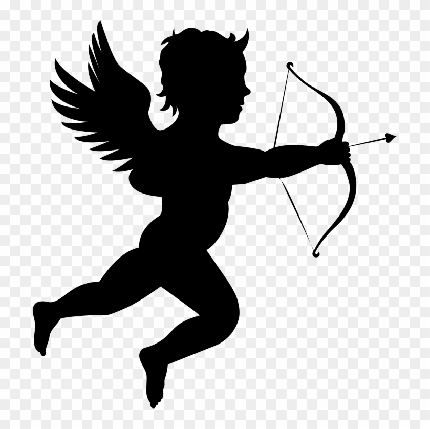 Cupid Silhouette Computer Icons Love Stencil - Cupid Silhouette Png #1345204