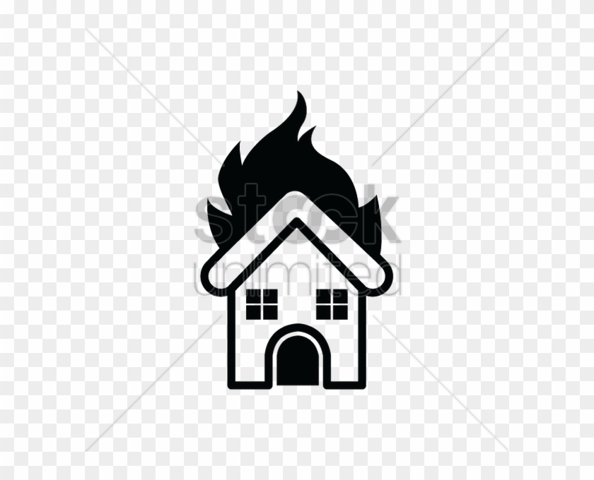 Silhouette Burning House Clipart House Clip Art - Houses Burning Silhouette #1345302