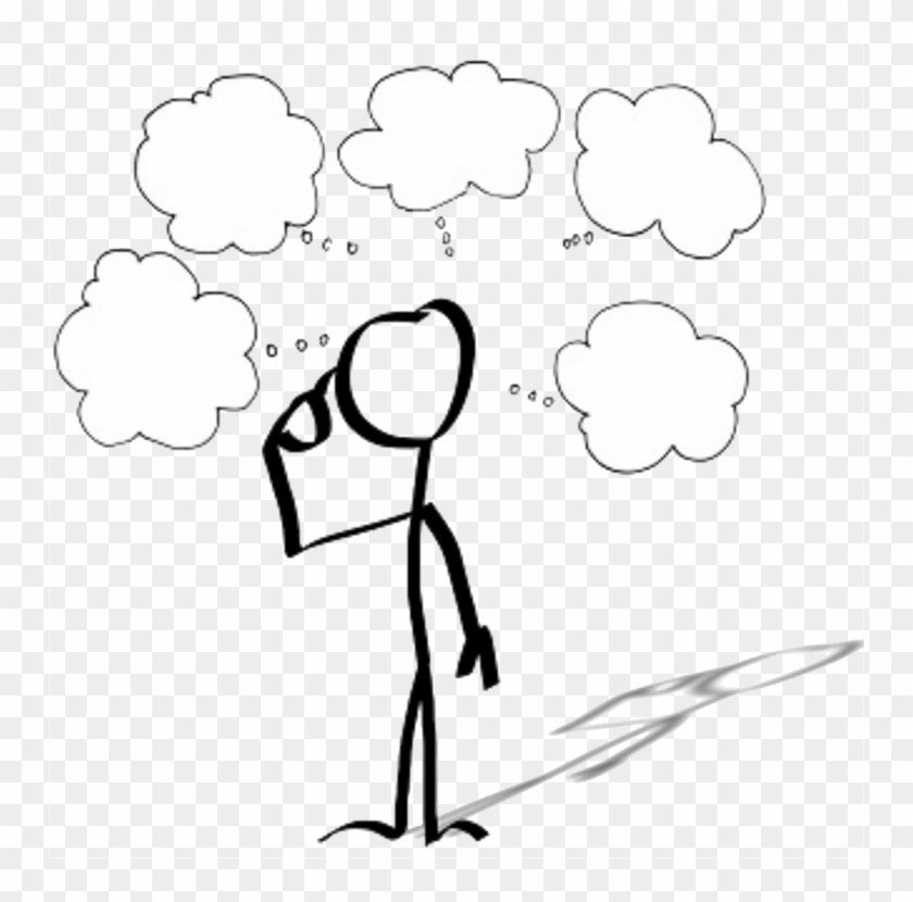 Drawing Person Thought Cartoon Stick Figure - Person Clipart Thought Bubble  - Free Transparent PNG Clipart Images Download