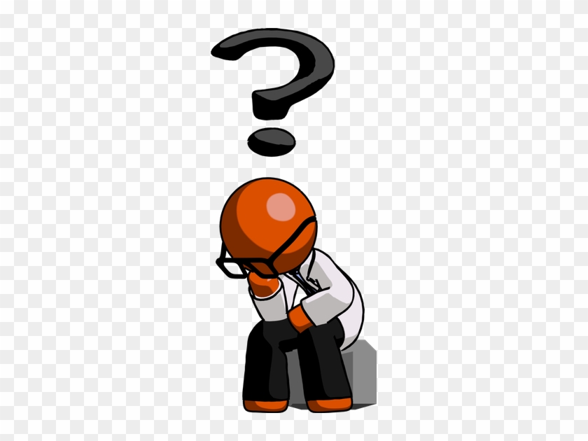 Orange Doctor Scientist Man Thinker Question Mark Concept - Question Mark #1345653