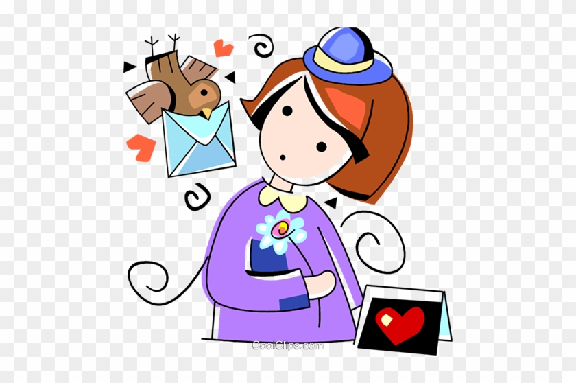 Girl Receiving A Valentines Day Card Royalty Free Vector - Girl Receiving A Valentines Day Card Royalty Free Vector #1345784