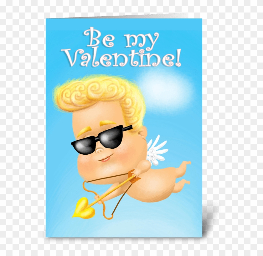 Cupid Cool Valentines Greeting Card - Cool Cherib Large Tote Bag #1345798
