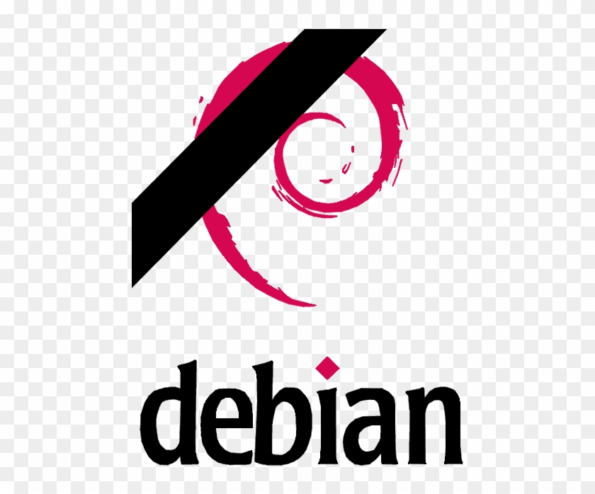 Debian Black Ribbon Logo - Debian Gnu/linux #1345818