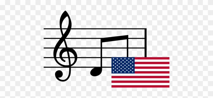 Music Notes And Flag Of Usa,united States Of America,png,musical - Musical Notes #1345846