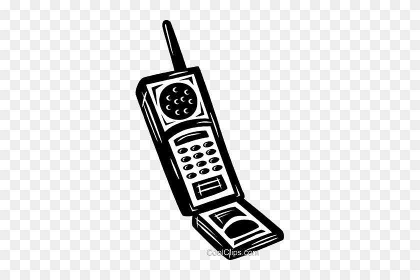 Cell Phone Royalty Free Vector Clip Art Illustration - Cordless Phone Png Cartoon #1345966