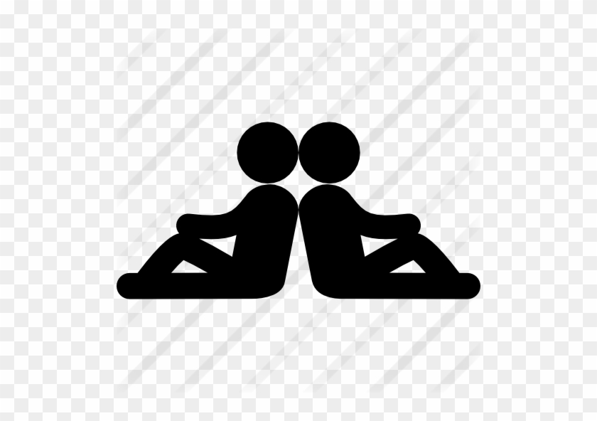 Two Persons Sitting Back With Back In Symmetrical Posture - Dos Mujeres Sentadas #1346057