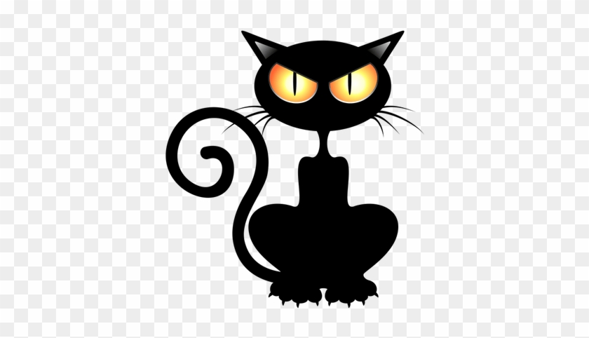 Cute Kitty Cat Line Art - Black Cat Vector Png #1346075