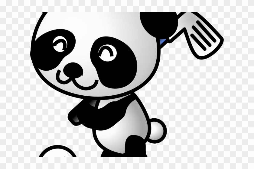 Mini Golf Clipart Black And White - Panda In The Rain Cartoon #1346185