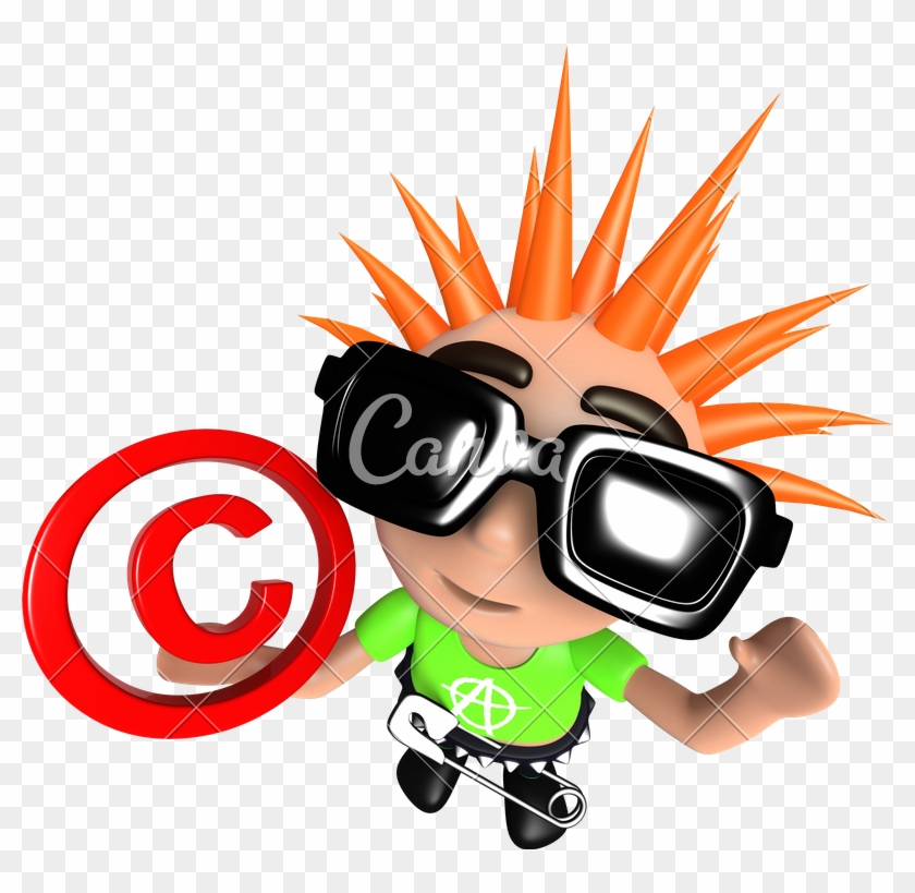 3d Funny Cartoon Punk Rocker Kid - Stock Photography #1346223