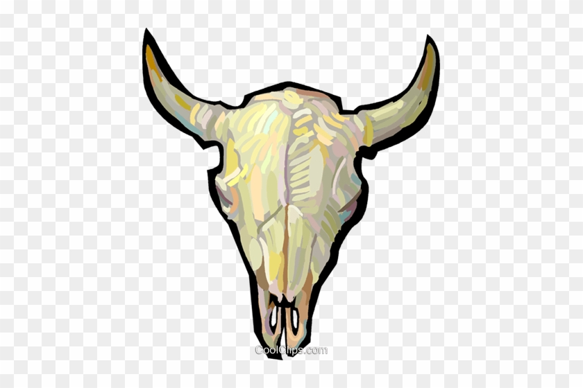 Bull Skull Royalty Free Vector Clip Art Illustration - Cranio De Boi Png #1346244