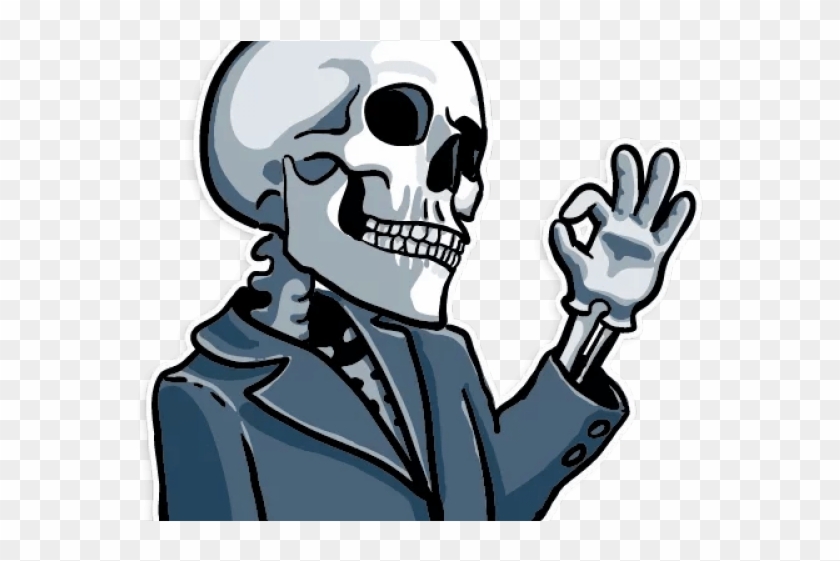Skull Clipart Transparent Background - Telegram Skeleton Stickers #1346248