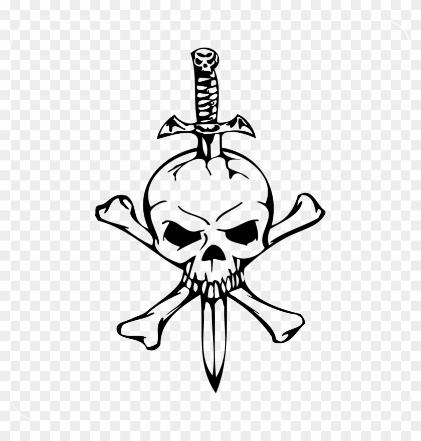 Skull With Sword Decal - Skull Coloring Pages Of Zombies #1346257