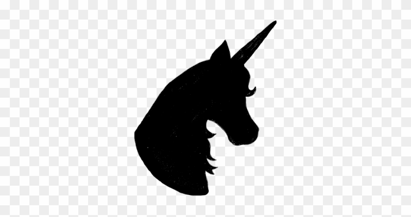 Clipart, Unicorn Silhouette Head Unicorn Head Silhouette - Simple Unicorn Silhouette Head #1346260