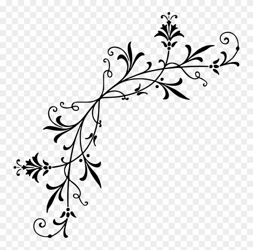 Decorative Corners Stencil Designs Black And White - Black And White Clipart Decorative #1346302