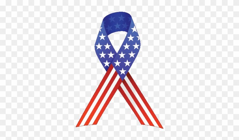 American Flag Ribbon - American Flag Cancer Ribbon #1346378