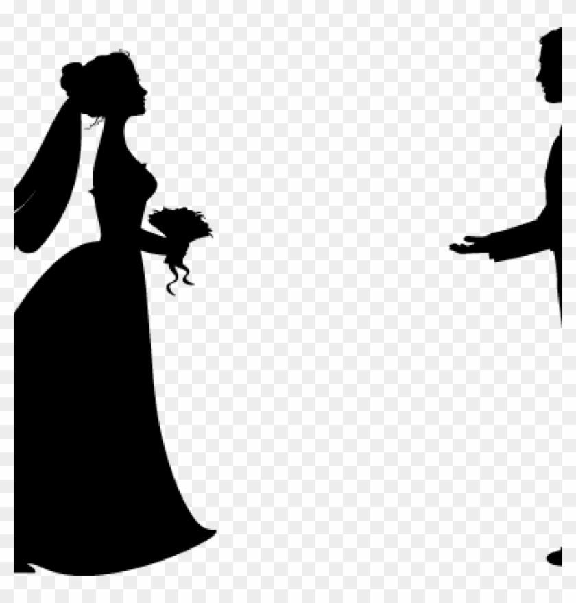 Bride Clipart Bride And Groom Silhouette Wedding Clipart - Prince And Princess Silhouette #1346440