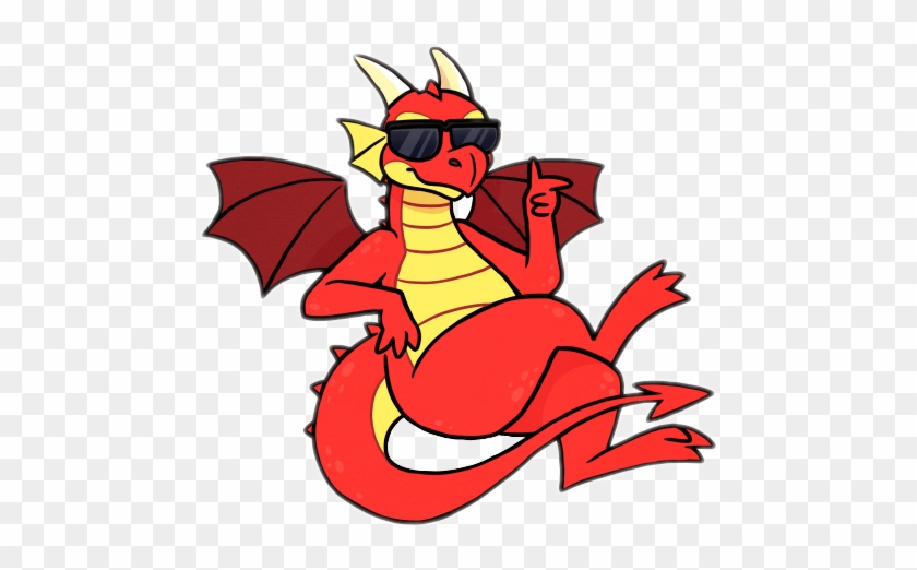 Dragon Red Cool Chill Sunglasses Cartoon - Cool Dragon With Sunglasses #1346545