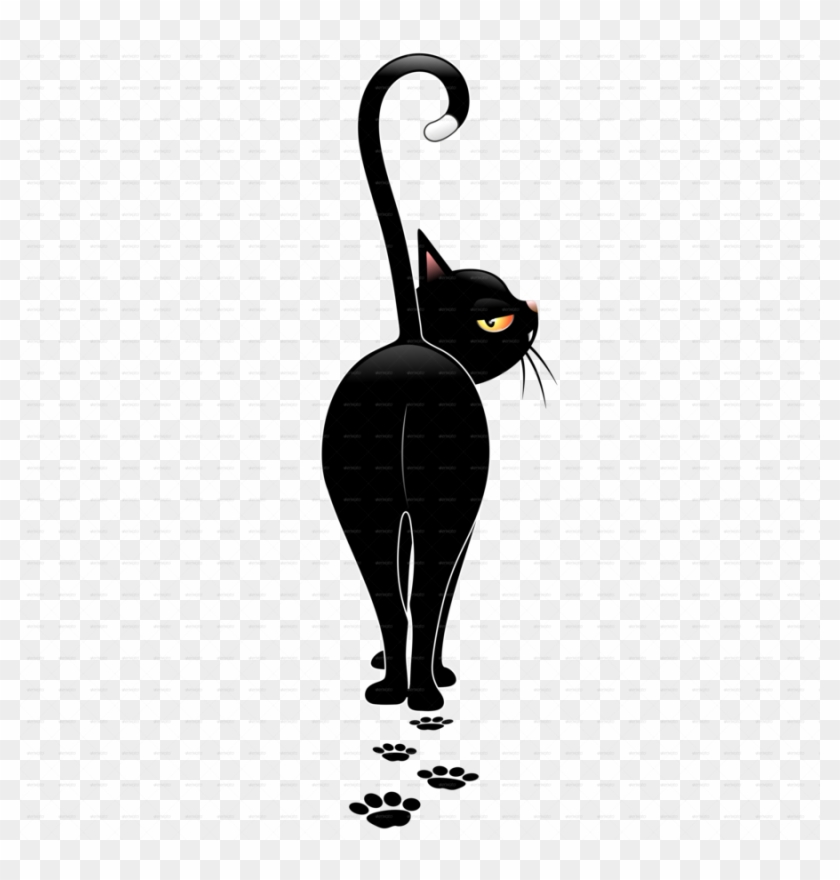 Black Cat Cartoon Clipart Oriental Shorthair Black - Walking Black Cartoon #1346719