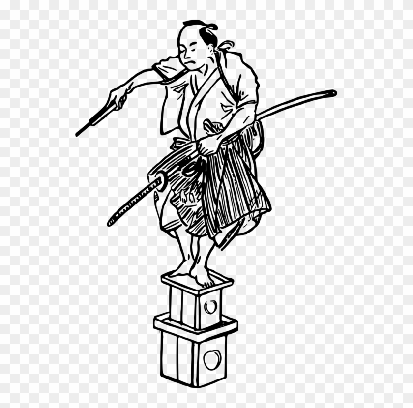 Drawing Sword The Wonderful City Of Tokio Line Art - Japaneseswordsman #1346753