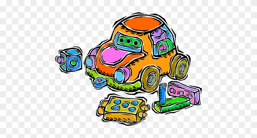 Toys, Building Blocks, Toy Car Royalty Free Vector - Toys, Building Blocks, Toy Car Royalty Free Vector #1346798