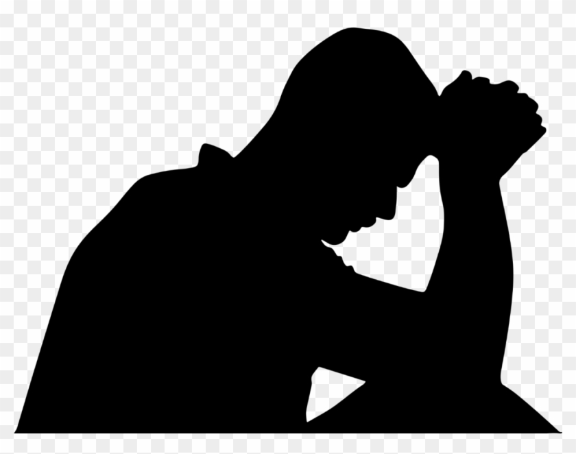 Praying Hands Prayer Religion Silhouette Man - Man Praying Silhouette Png #1346818