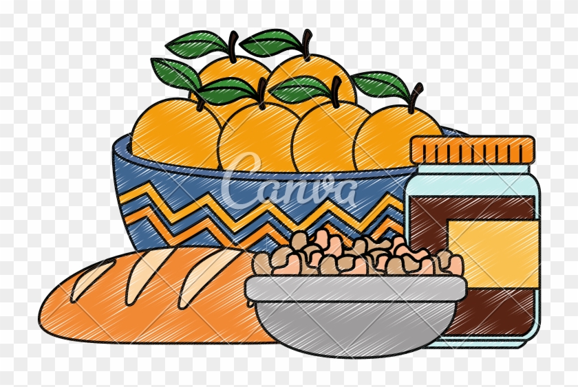 Fresh Oranges In Bowl With Healthy Food - Oranges In Bowl Clipart #1346847