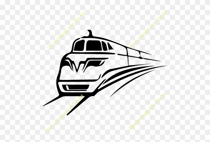 Black And White Image Of A Train Clipart Train Rail - Train #1346953