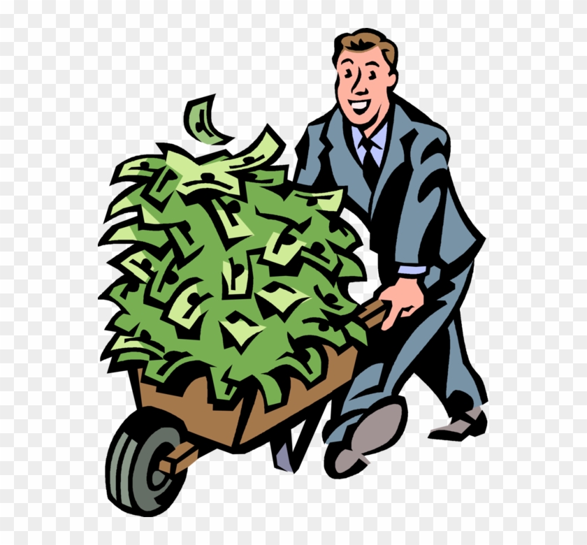 Wheel Barrow Of Money Clipart Money Foreign Exchange - Wheel Barrow With Money #1346967