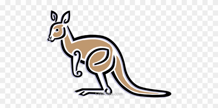 Kangaroo Royalty Free Vector Clip Art Illustration - Simple Kangaroo Clipart #1347018