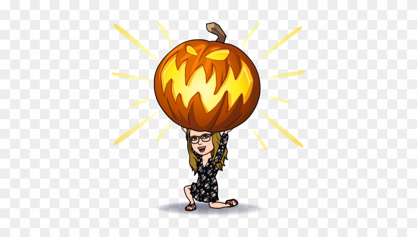 Megan Edmonds Bitmoji Raising Pumpkin Over My Head - Bitmoji Halloween #1347099