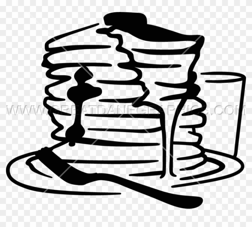 Jpg Free Pancake Clipart Black White - Transparent Pancake Black And White Logo #1347152