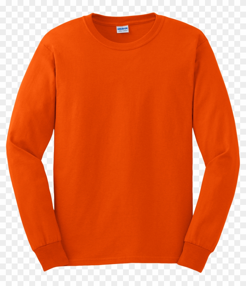 Gildan Ultra Cotton T Triversible Jersey - Orange Long Sleeve Shirt Transparent #1347174