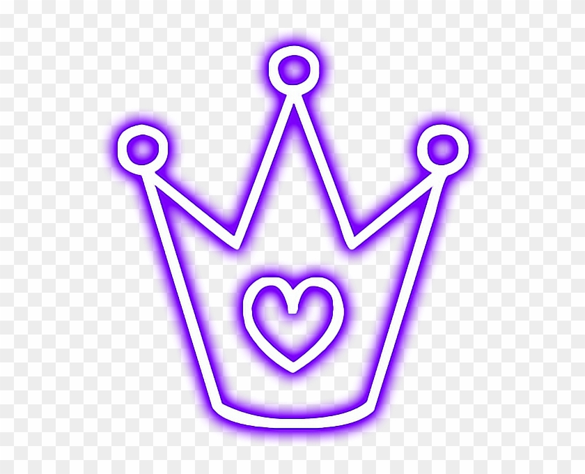 Crown Glowing Violet Purple Love Cute Neon - Neon Glowing Crown Png #1347491