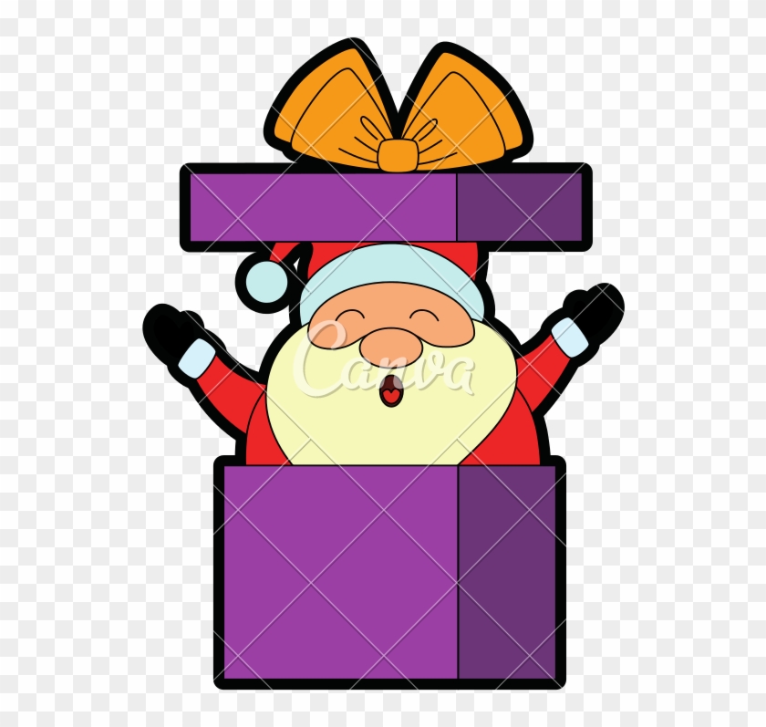 Cute Santa Claus In Gift Box - Illustration #1347520