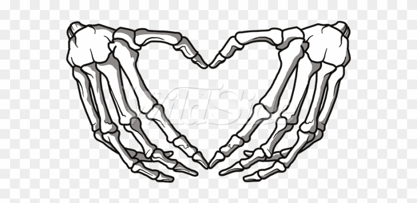 Electric Clipart Skeleton - Skeleton Hand Heart Sign #1347528