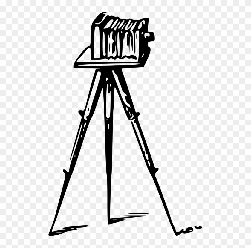 Library Camera Tripod Clipart - Drawing Of The First Camera #1347624